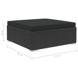 NNEVL 6 Piece Garden Lounge Set with Cushions Poly Rattan Black