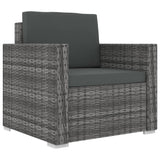 NNEVL 13 Piece Garden Lounge Set with Cushions Poly Rattan Grey