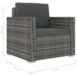 NNEVL 13 Piece Garden Lounge Set with Cushions Poly Rattan Grey