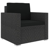 NNEVL 13 Piece Garden Lounge Set with Cushions Poly Rattan Black