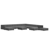 NNEVL 12 Piece Garden Lounge Set with Cushions Poly Rattan Grey