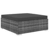 NNEVL 12 Piece Garden Lounge Set with Cushions Poly Rattan Grey