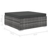 NNEVL 12 Piece Garden Lounge Set with Cushions Poly Rattan Grey