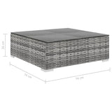 NNEVL 12 Piece Garden Lounge Set with Cushions Poly Rattan Grey