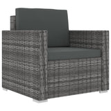 NNEVL 8 Piece Garden Lounge Set with Cushions Poly Rattan Grey