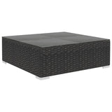 NNEVL 6 Piece Garden Lounge Set with Cushions Poly Rattan Black