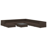 NNEVL 9 Piece Garden Lounge Set with Cushions Poly Rattan Brown