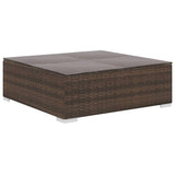 NNEVL 9 Piece Garden Lounge Set with Cushions Poly Rattan Brown