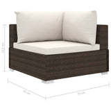 NNEVL 9 Piece Garden Lounge Set with Cushions Poly Rattan Brown