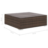 NNEVL 9 Piece Garden Lounge Set with Cushions Poly Rattan Brown