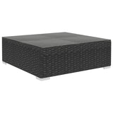 NNEVL 9 Piece Garden Lounge Set with Cushions Poly Rattan Black