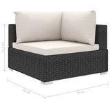 NNEVL 9 Piece Garden Lounge Set with Cushions Poly Rattan Black