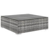 NNEVL 9 Piece Garden Lounge Set with Cushions Poly Rattan Grey