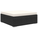 NNEVL 4 Piece Garden Lounge Set with Cushions Poly Rattan Black