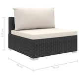 NNEVL 4 Piece Garden Lounge Set with Cushions Poly Rattan Black