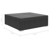 NNEVL 4 Piece Garden Lounge Set with Cushions Poly Rattan Black