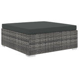 NNEVL 4 Piece Garden Lounge Set with Cushions Poly Rattan Grey