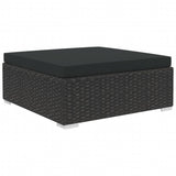 NNEVL 4 Piece Garden Lounge Set with Cushions Poly Rattan Black