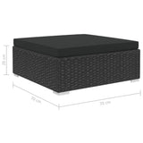 NNEVL 4 Piece Garden Lounge Set with Cushions Poly Rattan Black