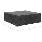 NNEVL 4 Piece Garden Lounge Set with Cushions Poly Rattan Black
