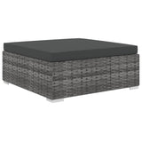 NNEVL 5 Piece Garden Lounge Set with Cushions Poly Rattan Grey