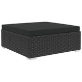 NNEVL 5 Piece Garden Lounge Set with Cushions Poly Rattan Black