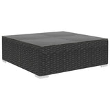 NNEVL 5 Piece Garden Lounge Set with Cushions Poly Rattan Black
