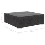 NNEVL 5 Piece Garden Lounge Set with Cushions Poly Rattan Black