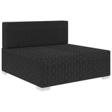 NNEVL Sectional Middle Seat 1 pc with Cushions Poly Rattan Black