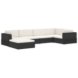 NNEVL Sectional Middle Seat 1 pc with Cushions Poly Rattan Grey