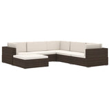 NNEVL Sectional Middle Seat 1 pc with Cushions Poly Rattan Grey