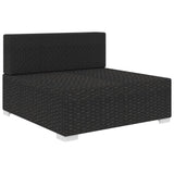 NNEVL Sectional Middle Seat 1 pc with Cushions Poly Rattan Black