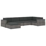 NNEVL Sectional Middle Seat 1 pc with Cushions Poly Rattan Black