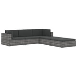 NNEVL Sectional Middle Seat 1 pc with Cushions Poly Rattan Black