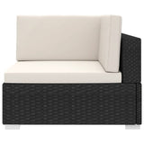 NNEVL Sectional Corner Chair 1 pc with Cushions Poly Rattan Black