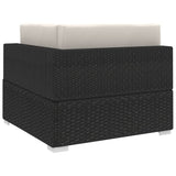 NNEVL Sectional Corner Chair 1 pc with Cushions Poly Rattan Black