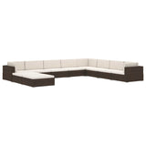 NNEVL Sectional Corner Chair 1 pc with Cushions Poly Rattan Black