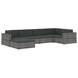 NNEVL Sectional Corner Chair 1 pc with Cushions Poly Rattan Black