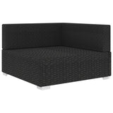 NNEVL Sectional Corner Chair 1 pc with Cushions Poly Rattan Black