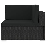 NNEVL Sectional Corner Chair 1 pc with Cushions Poly Rattan Black
