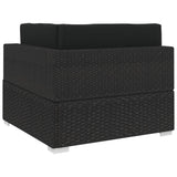 NNEVL Sectional Corner Chair 1 pc with Cushions Poly Rattan Black