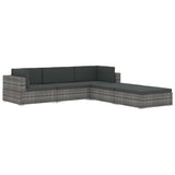 NNEVL Sectional Corner Chair 1 pc with Cushions Poly Rattan Black