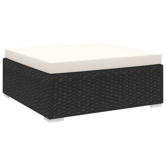 NNEVL Sectional Footrest 1 pc with Cushion Poly Rattan Black