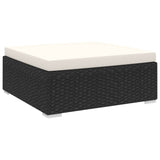 NNEVL Sectional Footrest 1 pc with Cushion Poly Rattan Black