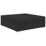 NNEVL Sectional Footrest 1 pc with Cushion Poly Rattan Black