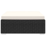 NNEVL Sectional Footrest 1 pc with Cushion Poly Rattan Black