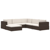 NNEVL Sectional Footrest 1 pc with Cushion Poly Rattan Black