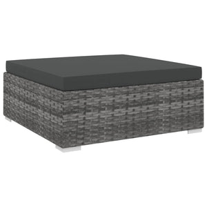 NNEVL Sectional Footrest 1 pc with Cushion Poly Rattan Grey
