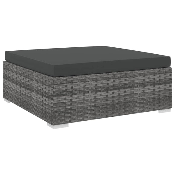 NNEVL Sectional Footrest 1 pc with Cushion Poly Rattan Grey