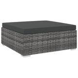 NNEVL Sectional Footrest 1 pc with Cushion Poly Rattan Grey
